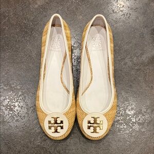 Tory Burch Reva Raffia Flats